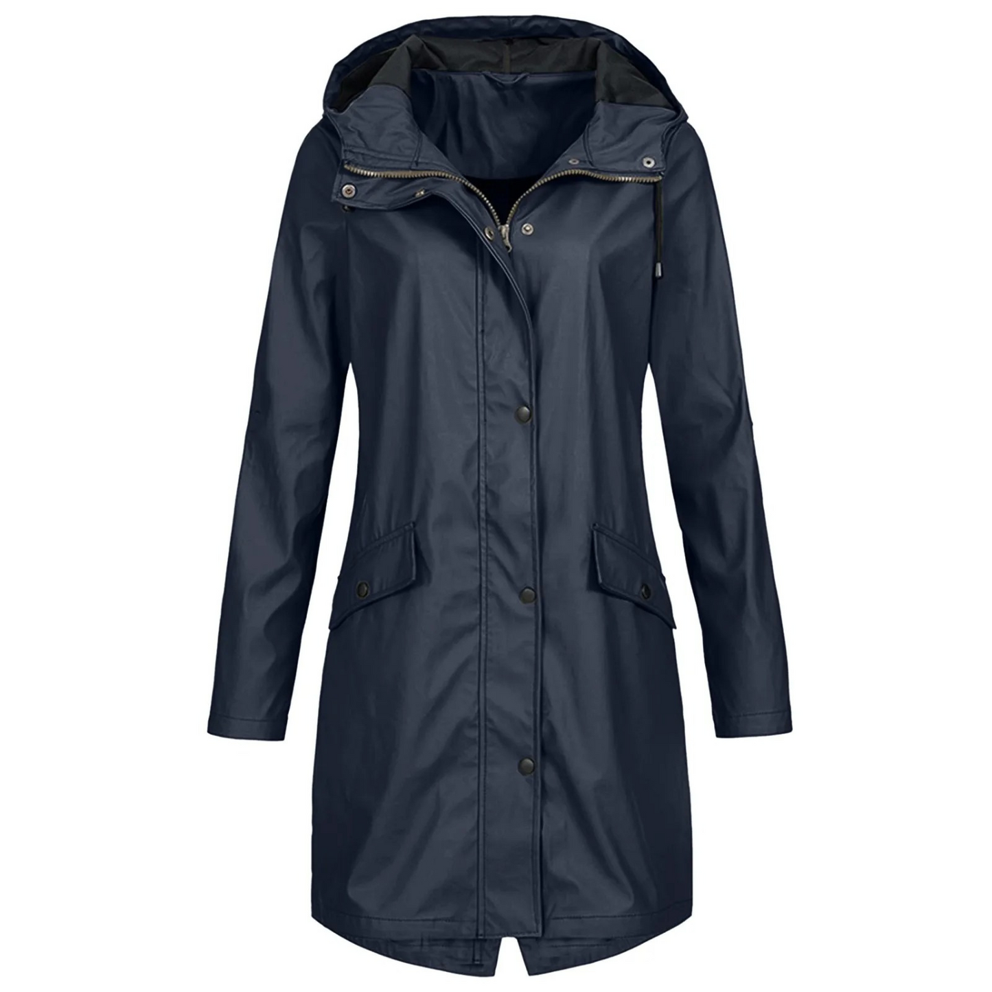 Lumina lange winddichte trenchcoat met capuchon