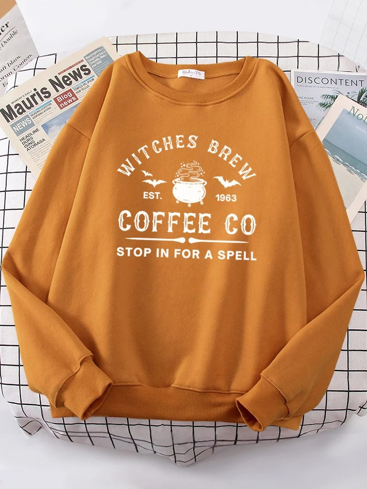 Elegant - Leuke Sweatshirt met "Witches Brew Coffee Co" Print – Dames Trui