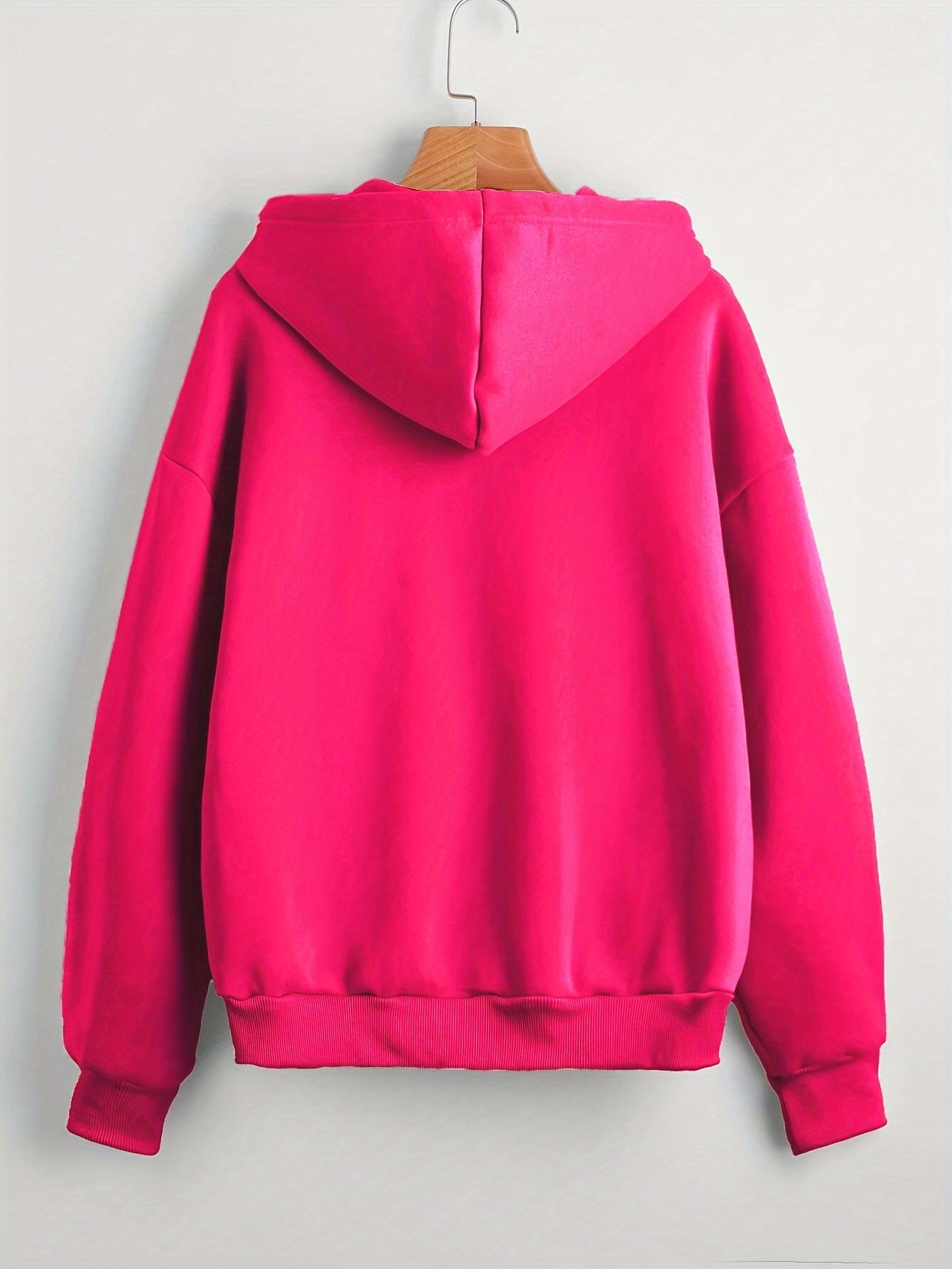 Nina | Effen kleur hoodie met trekkoord en dikke rits