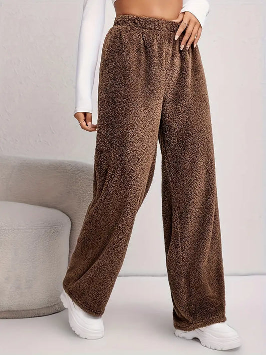 Deby - Casual effen fleece broek