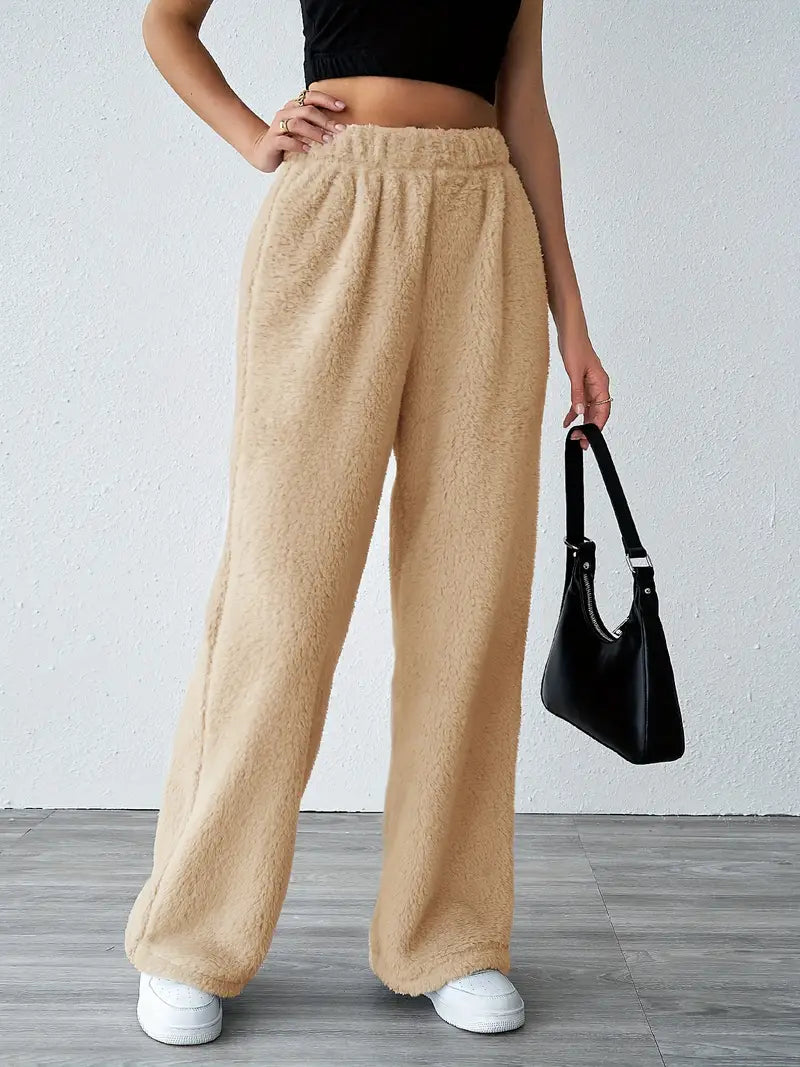 Deby - Casual effen fleece broek