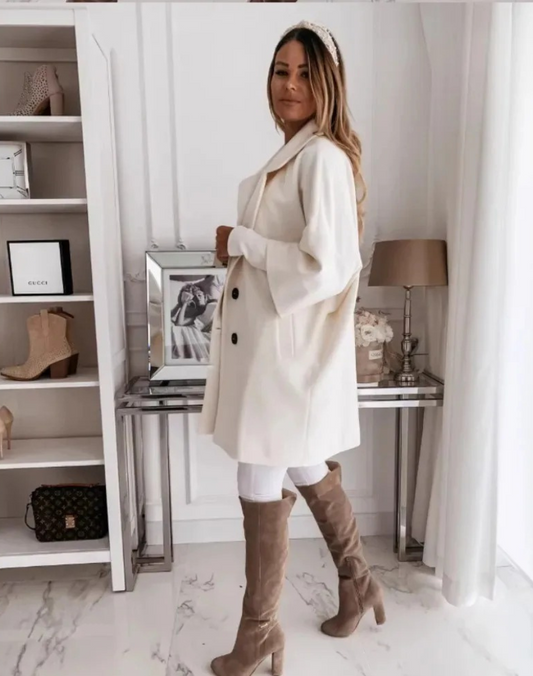 Chicova - Oversized Trenchcoat Dames met Dubbele Knoopsluiting en Relaxte Pasvorm