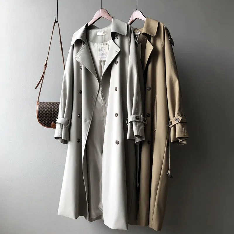 Eleganz - Klassieke Lange Trenchcoat voor Vrouwen - Trenchcoat met Ceintuur Dames