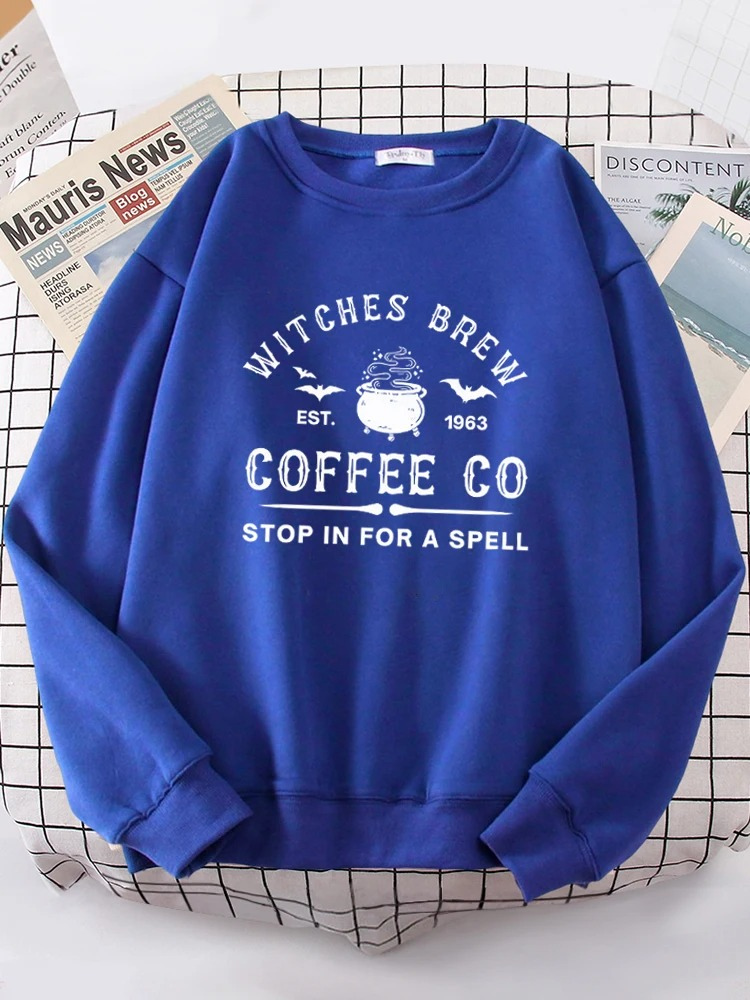 Elegant - Leuke Sweatshirt met "Witches Brew Coffee Co" Print – Dames Trui