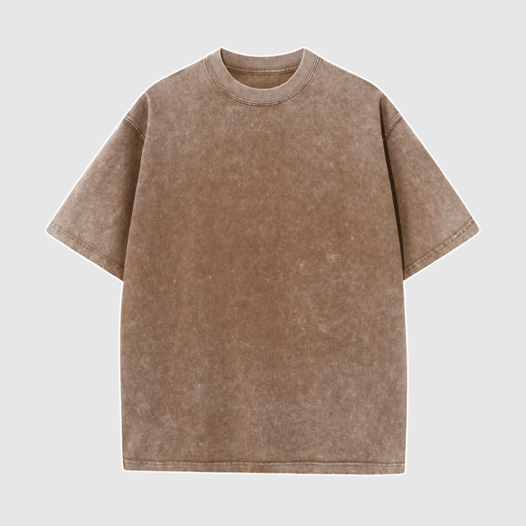 Victor - Washed Oversized Heren T-Shirt