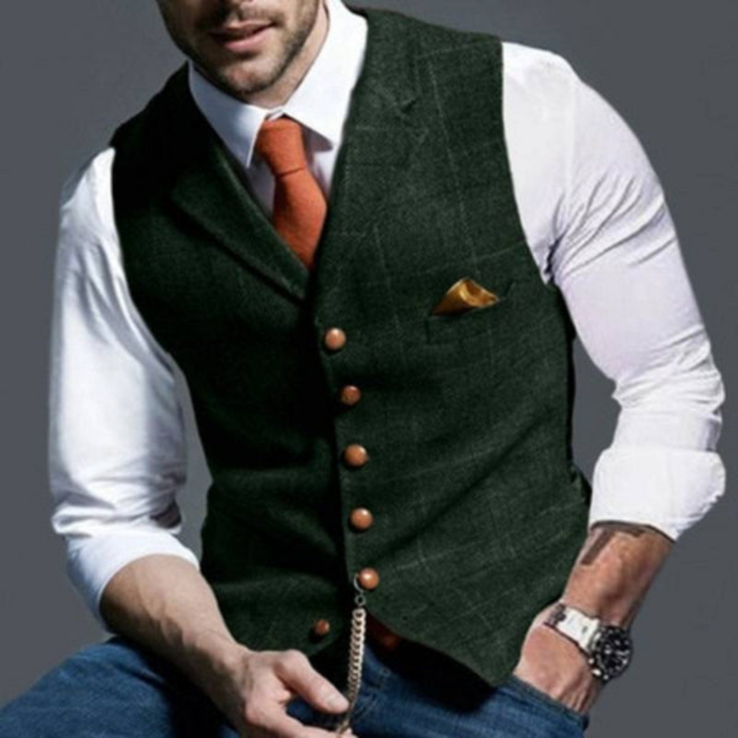 Evander | Elegant lichtgeruit vest