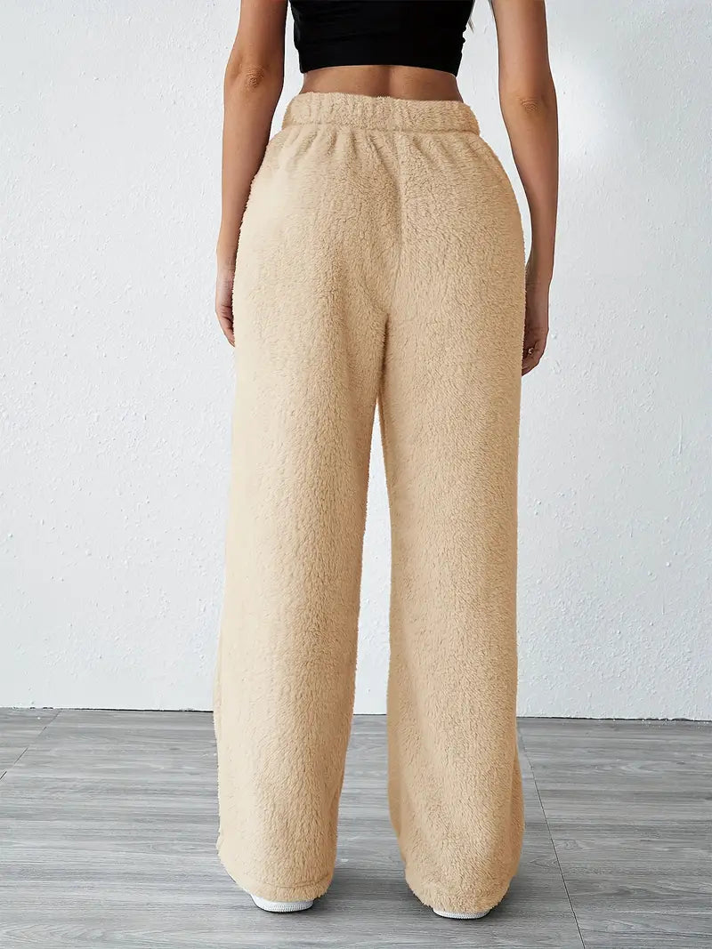 Deby - Casual effen fleece broek