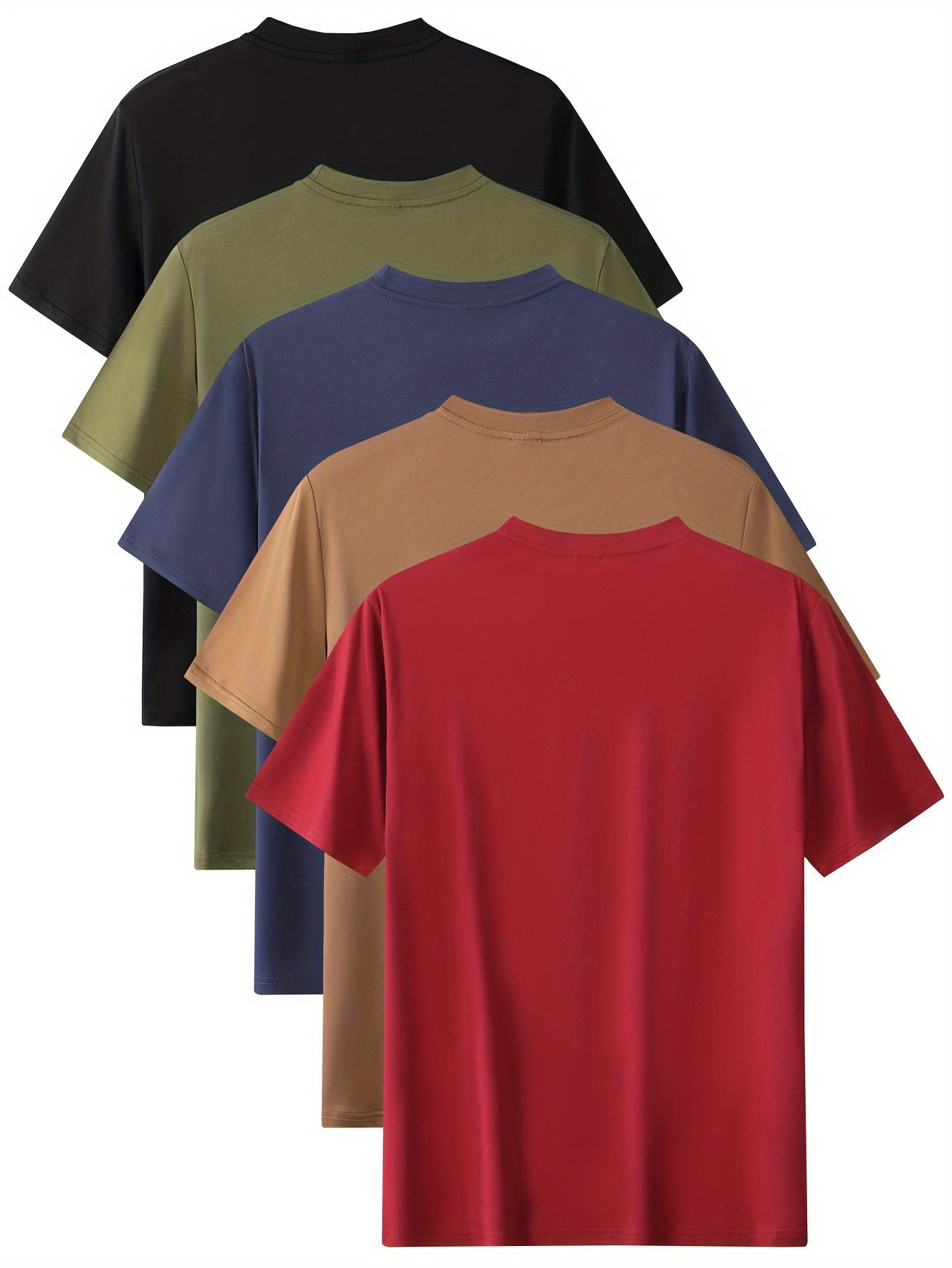 Niels | 5-delig heren sport T-shirt met comfortabele stretch ronde hals