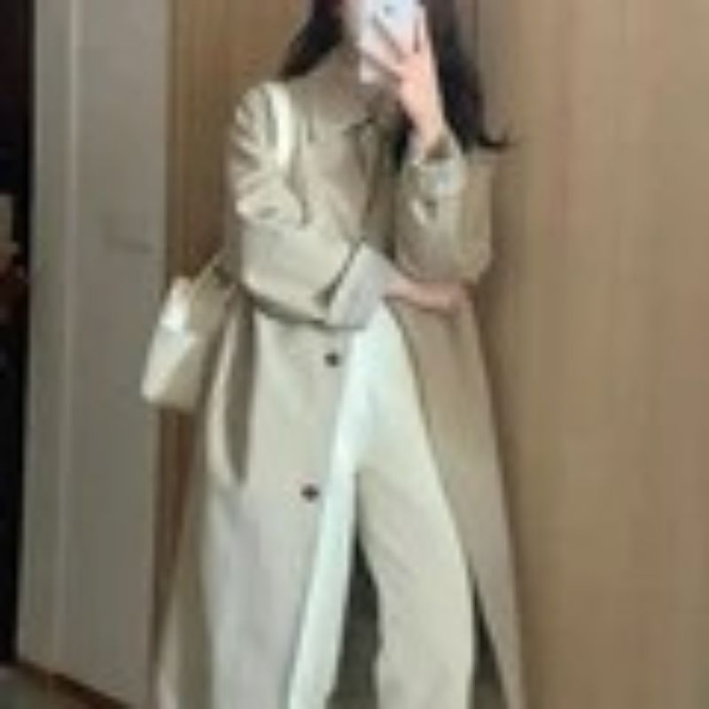 Fijnjas -  Minimalistische Lange Trenchcoat voor Vrouwen - Klassieke Trenchcoat Dames