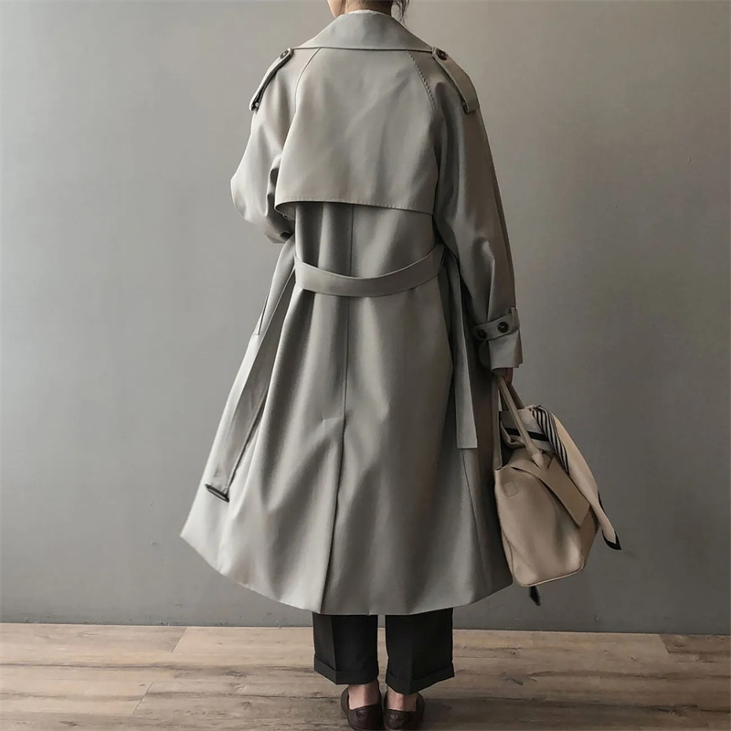 Eleganz - Klassieke Lange Trenchcoat voor Vrouwen - Trenchcoat met Ceintuur Dames