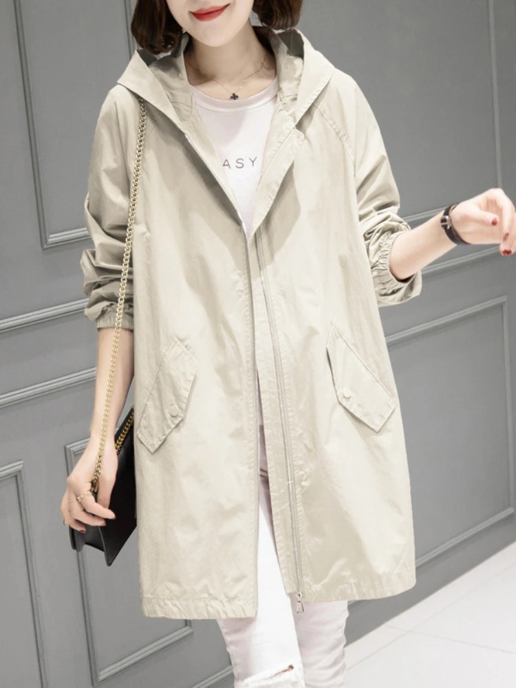 Coatlus - Trendy Trenchcoat Dames met Rits en Casual Pasvorm