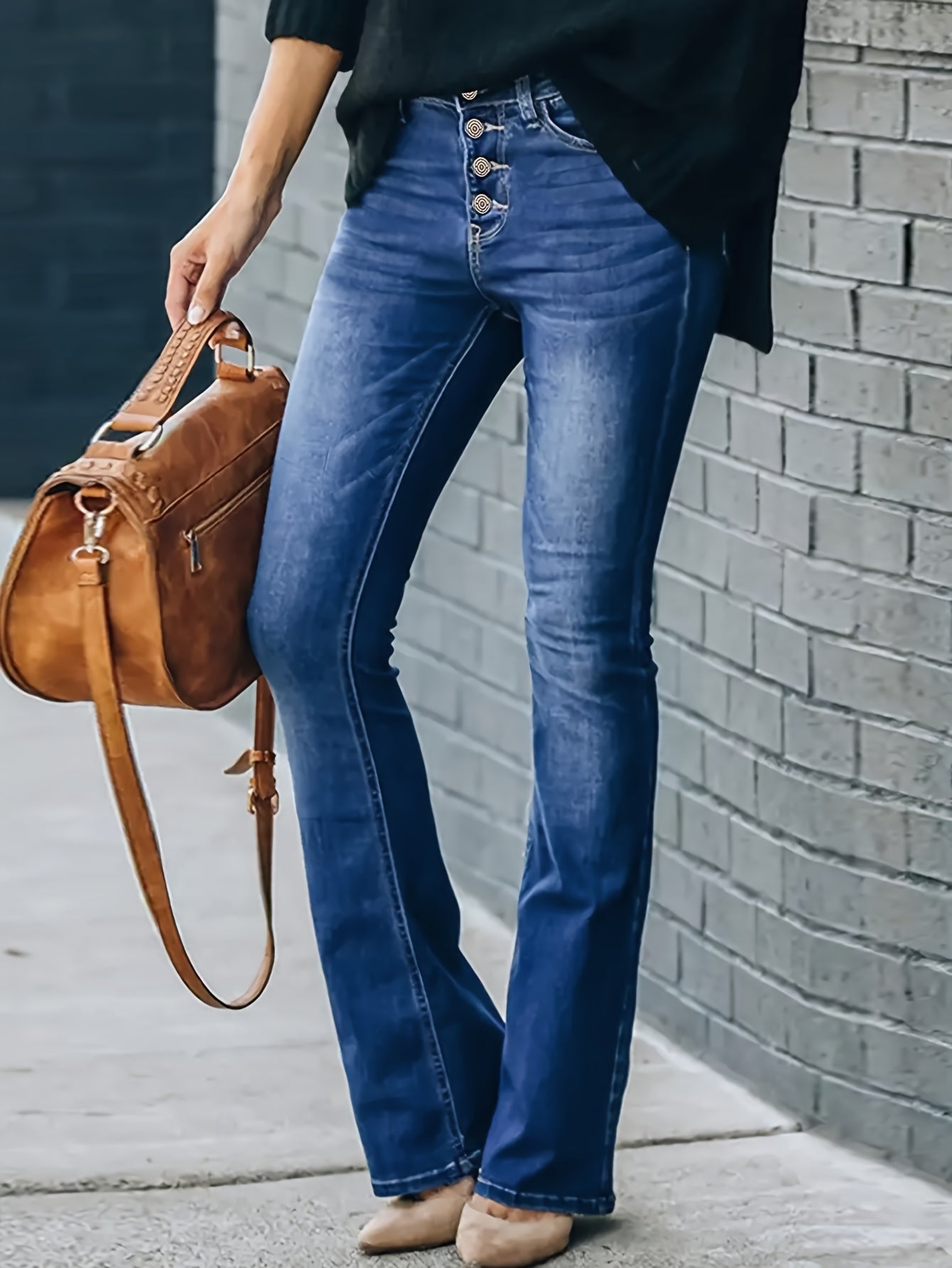 Lotte | High-waisted katoenblend jeans met relaxed fit