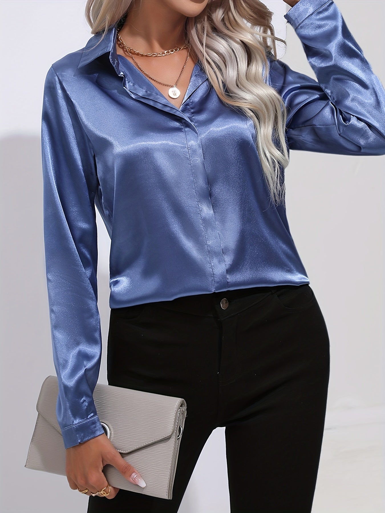 Casual Satijnen Dames Blouse