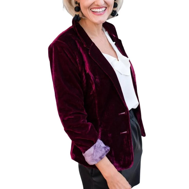 Modesta - Trendy Dames Blazer Van Fluweel - Perfect Voor Feestelijke Gelegenheden