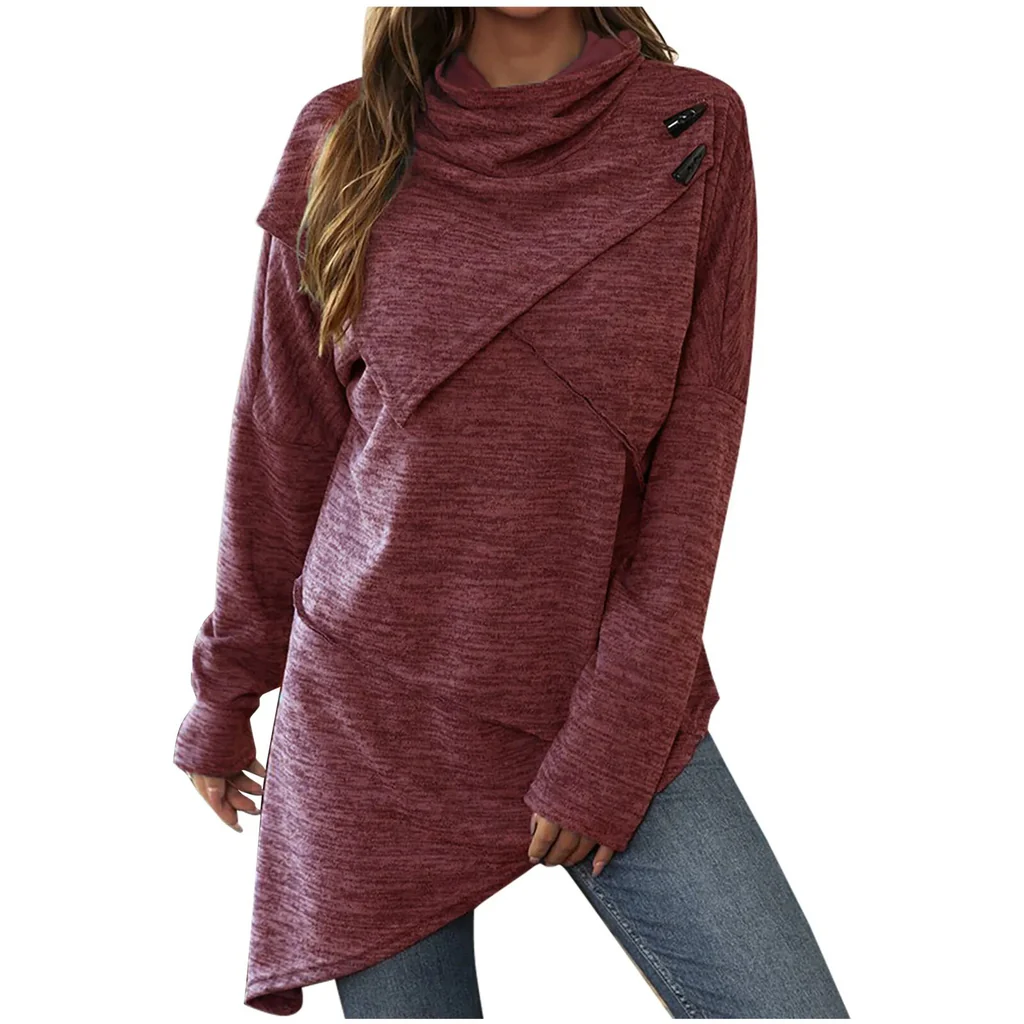 Warmiss - Dames Asymmetrische Coltrui, Lange Mouwen, Stijlvolle Pullover