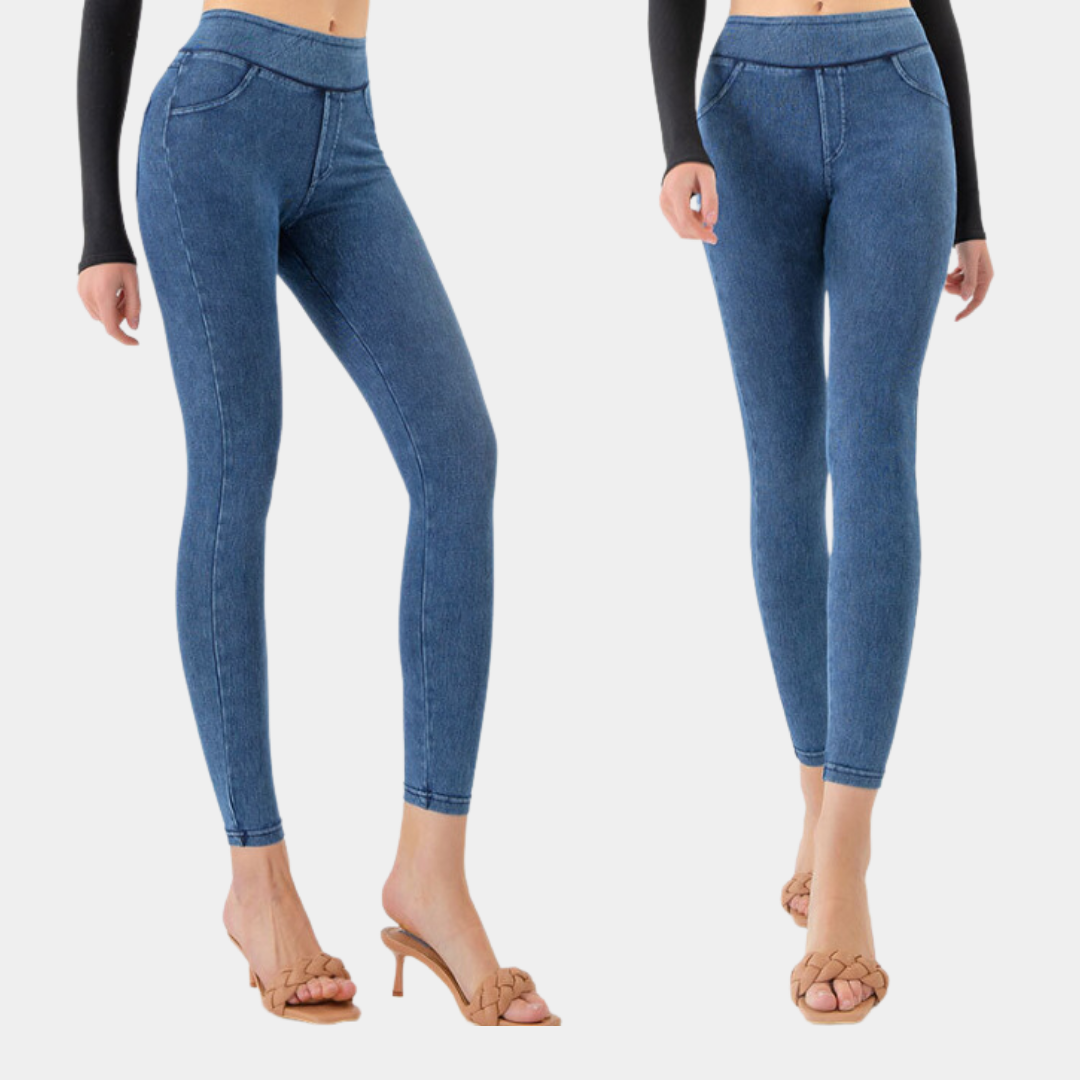 Slim-Fit Denim Dames Legging Met Stretch