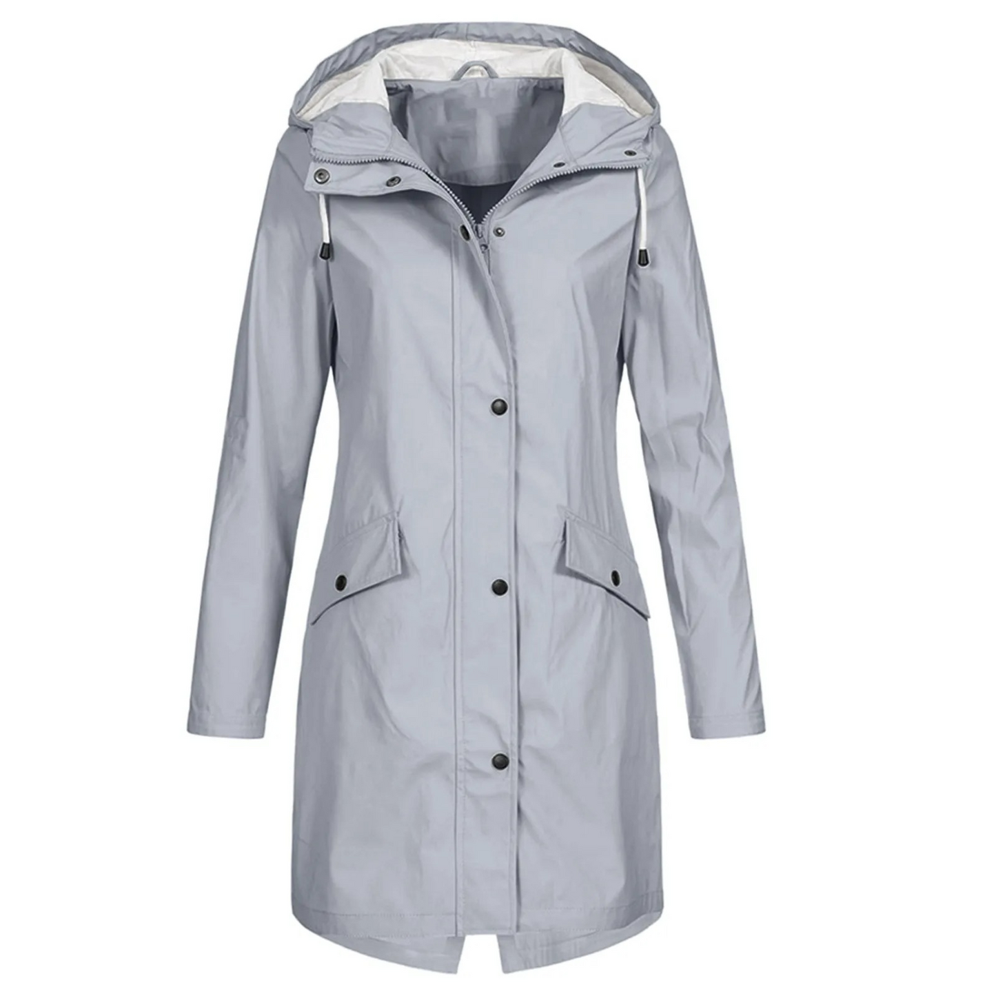 Lumina lange winddichte trenchcoat met capuchon