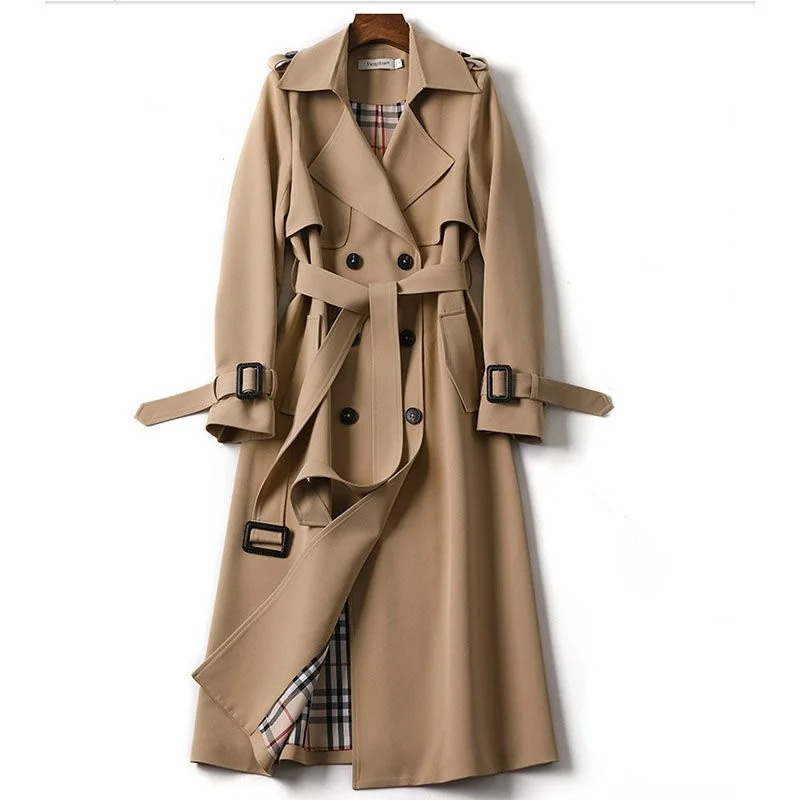 Coatify -  Klassieke Lange Trenchcoat voor Vrouwen - Stijlvolle Trenchcoat Dames