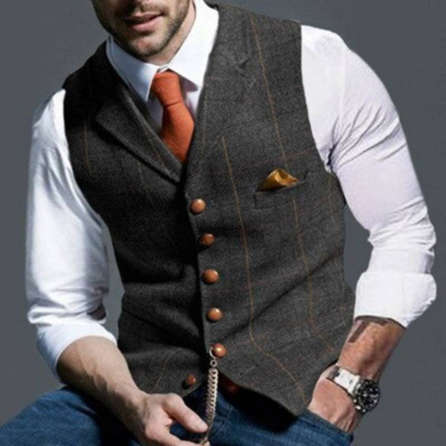 Evander | Elegant lichtgeruit vest