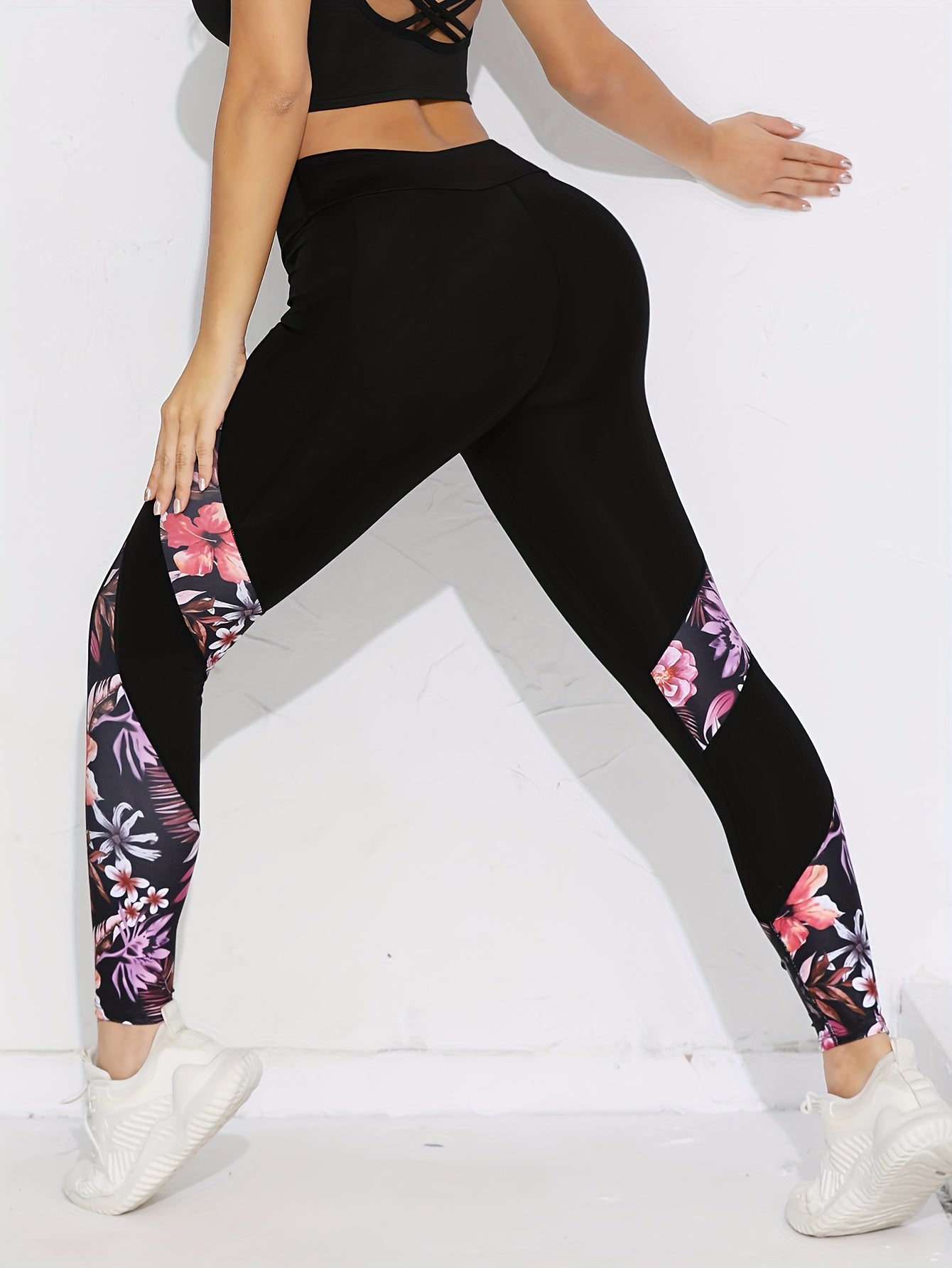 Lotte | Hoge taille yogalegging met bloemenpatroon