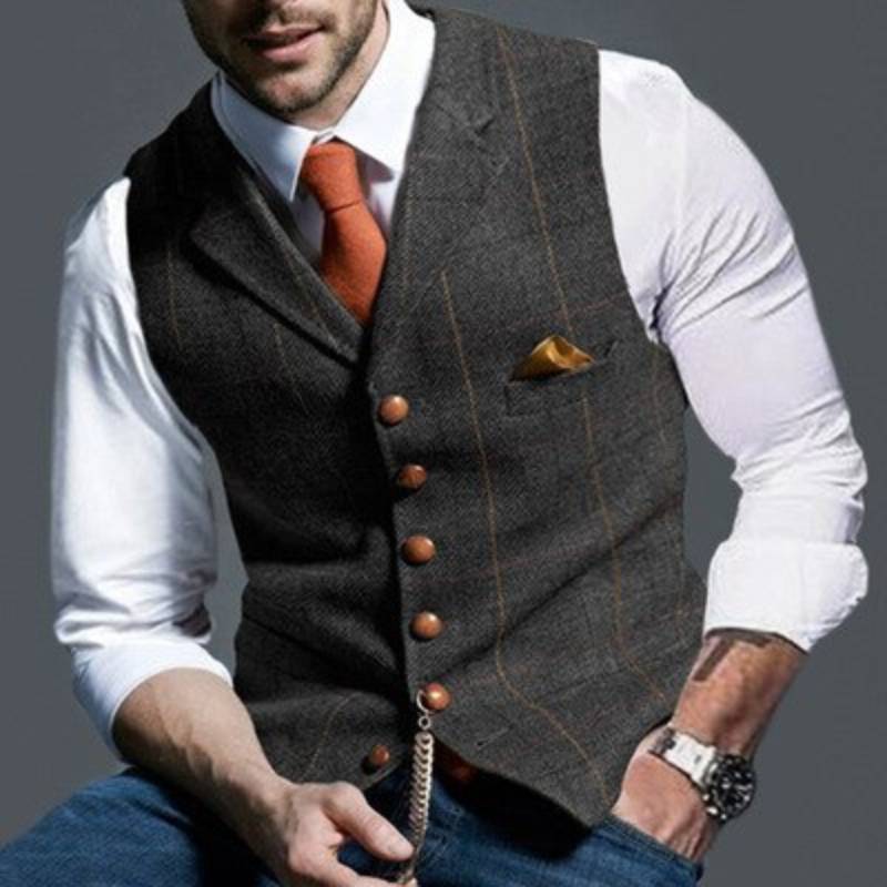 Oscar – Elegant Geruit Gilet