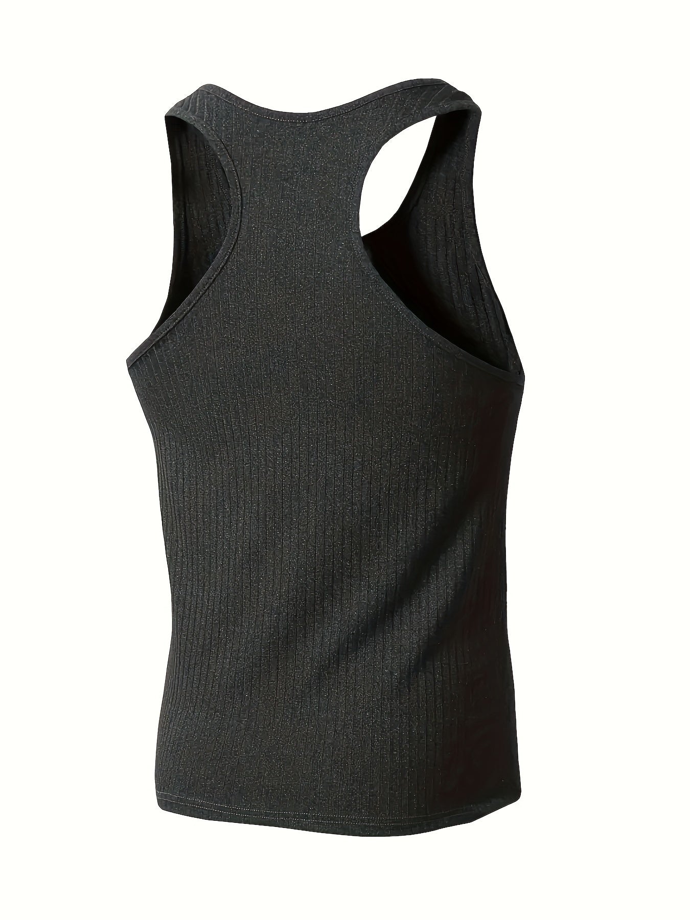 Bram | Effen kleur streep patroon gebreide ronde hals tanktop