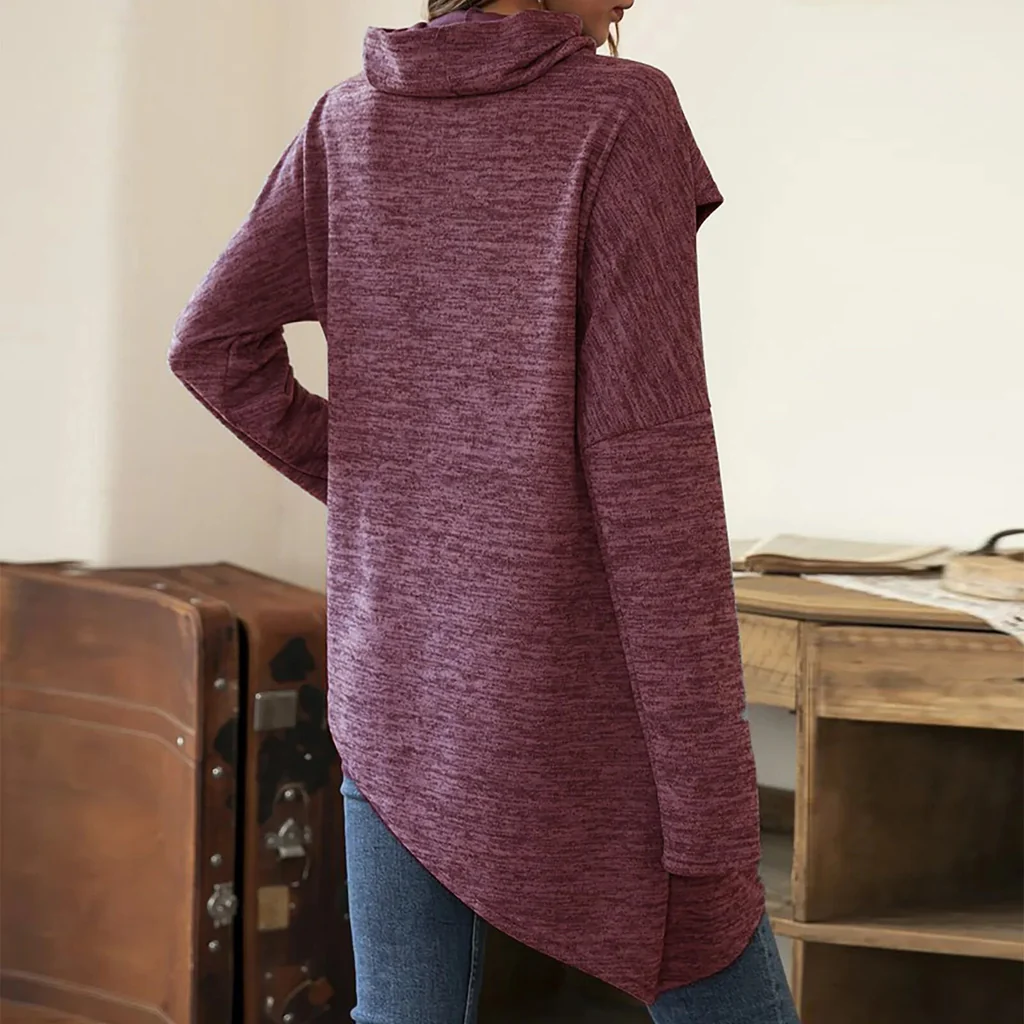 Warmiss - Dames Asymmetrische Coltrui, Lange Mouwen, Stijlvolle Pullover