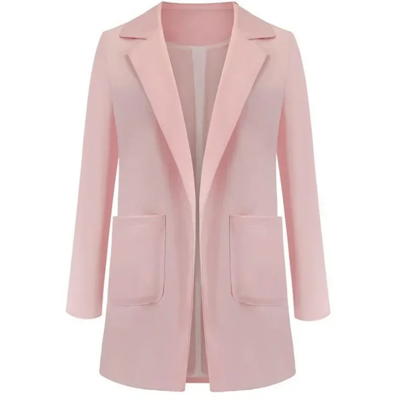 Gloriee - Lange Dames Blazer met Open Voorzijde en Getailleerde Pasvorm