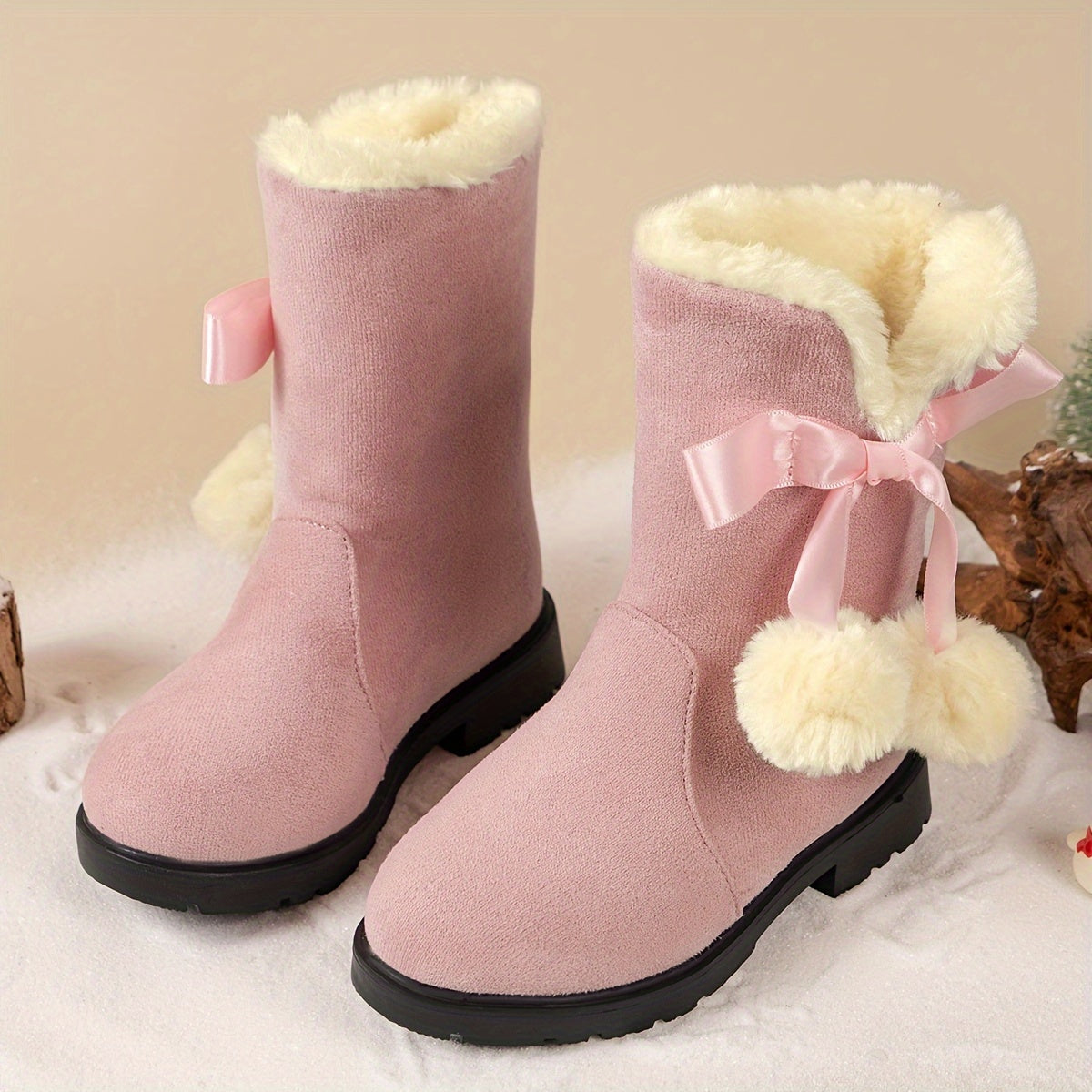 Meisjes trendy snow warme fleece cozy non-slip enkellaarsjes - Madela