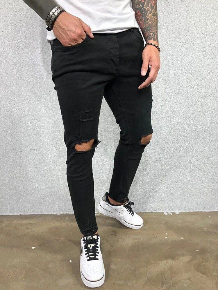 Rik | Gescheurde skinny jeans in herenmodel