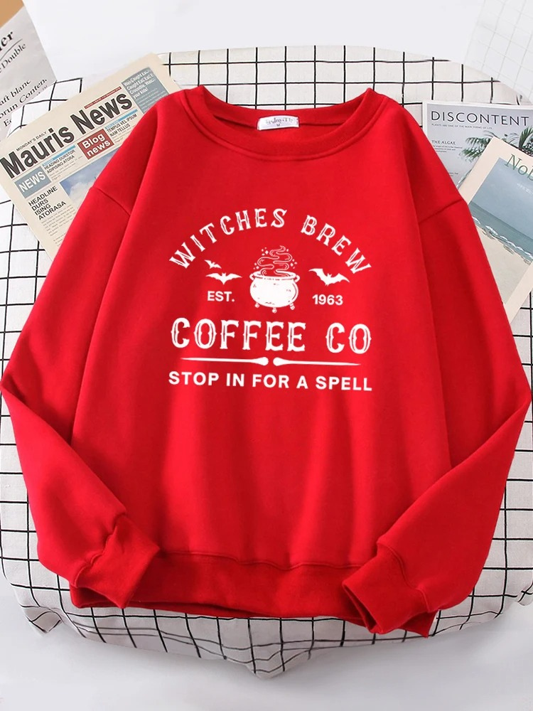 Elegant - Leuke Sweatshirt met "Witches Brew Coffee Co" Print – Dames Trui