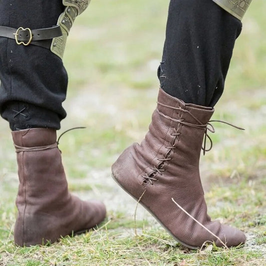 Pepijn - Leren laarzen voor mannen in middeleeuwse stijl