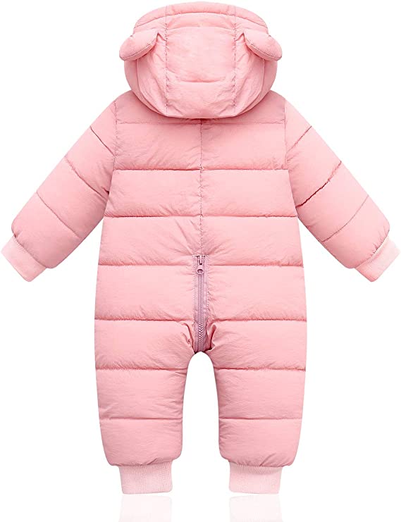 Warme en knusse baby winterromper met oortjes