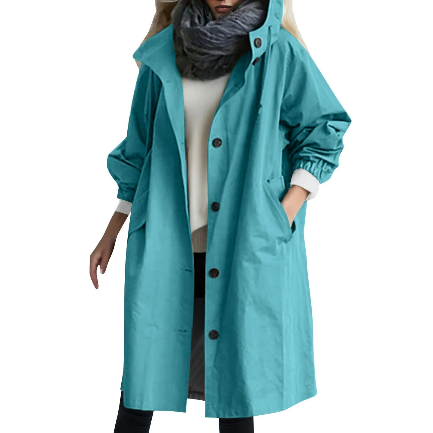 Aria winddichte capuchon trenchcoat