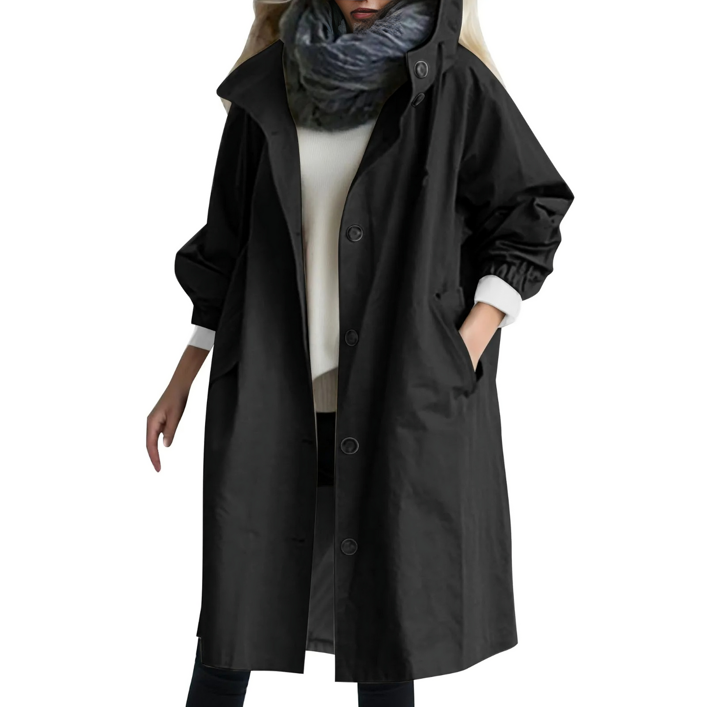 Aria winddichte capuchon trenchcoat