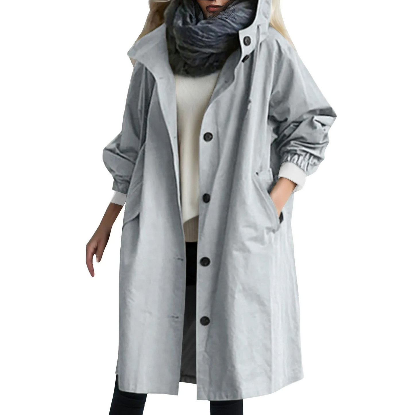 Aria winddichte capuchon trenchcoat