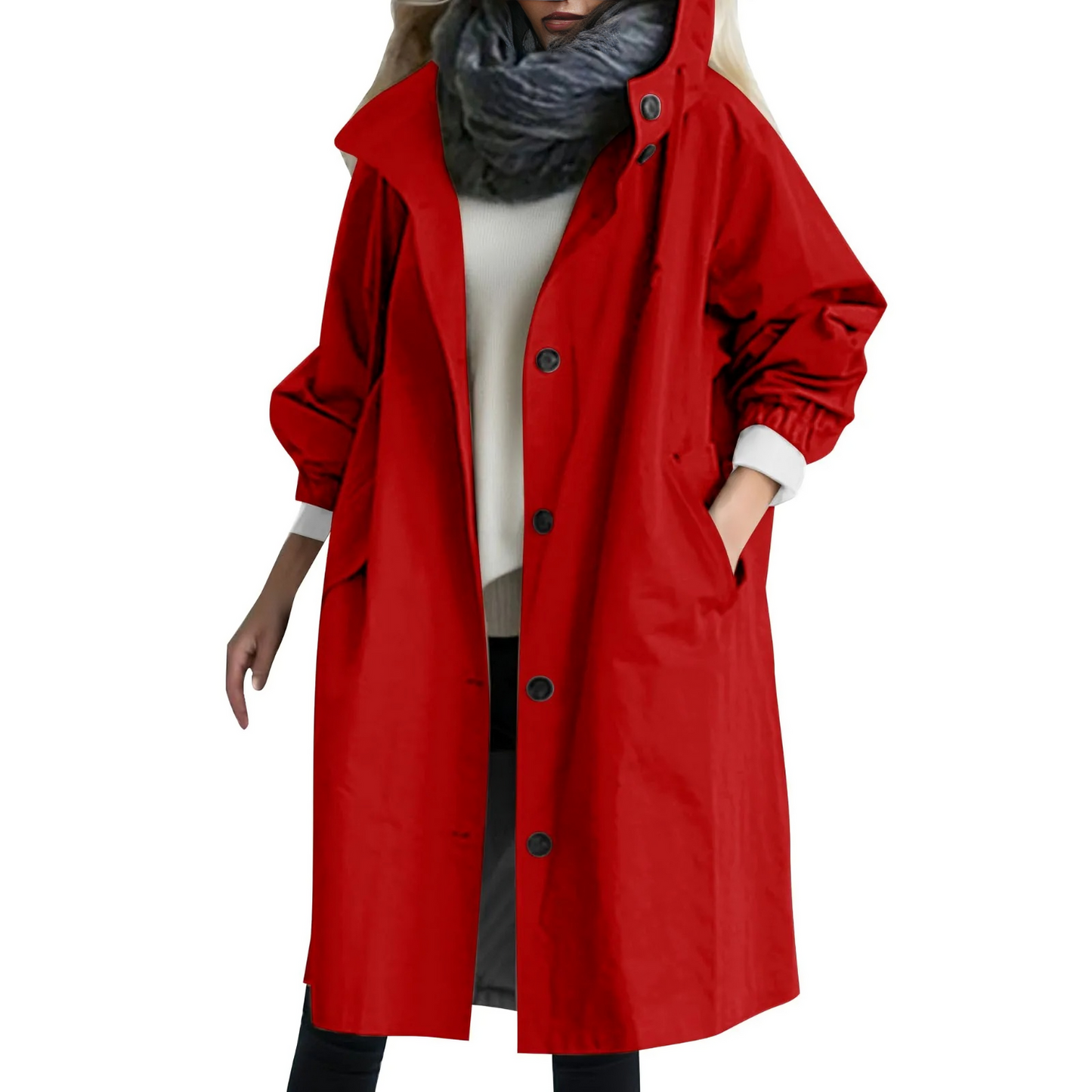 Aria winddichte capuchon trenchcoat