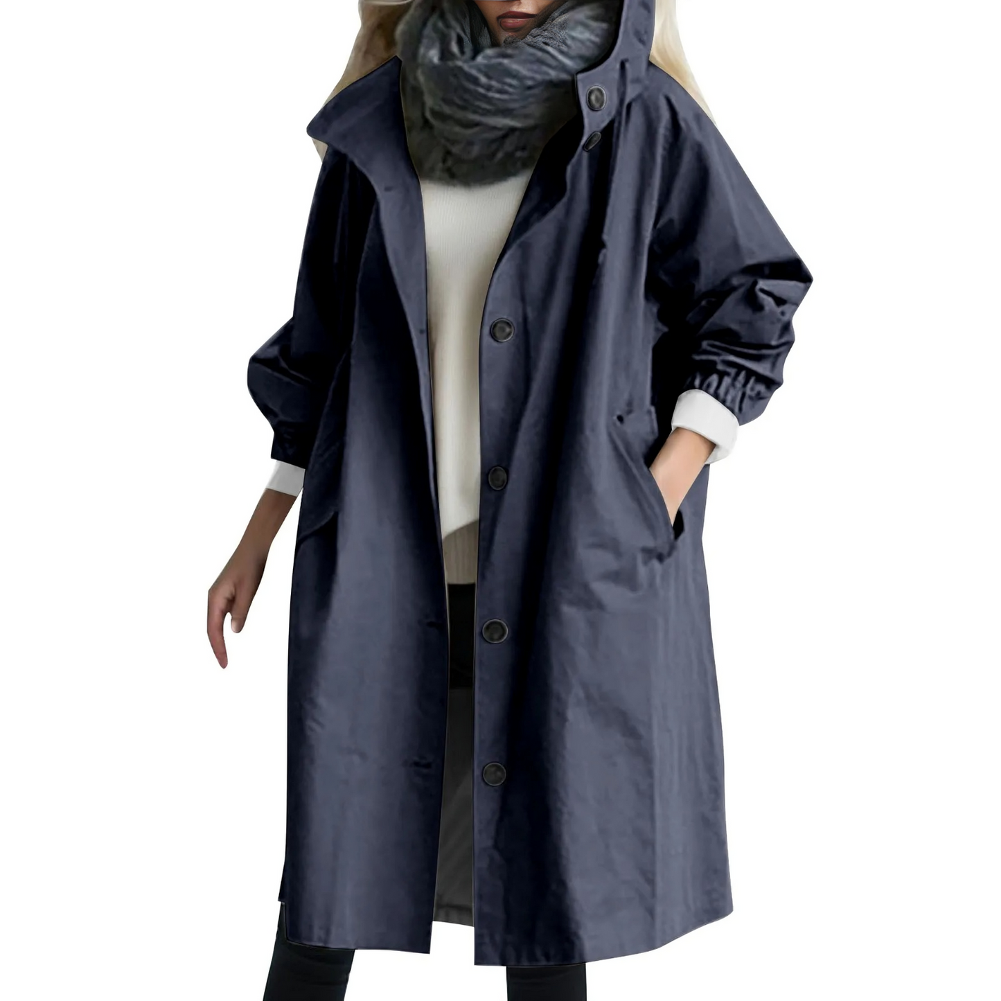 Aria winddichte capuchon trenchcoat