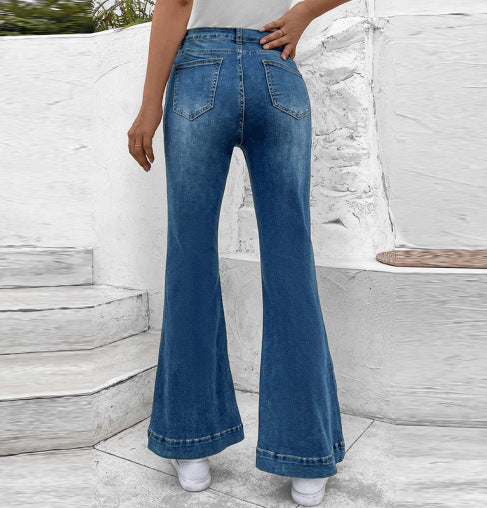 Athena - Stijlvolle denim flared jeans