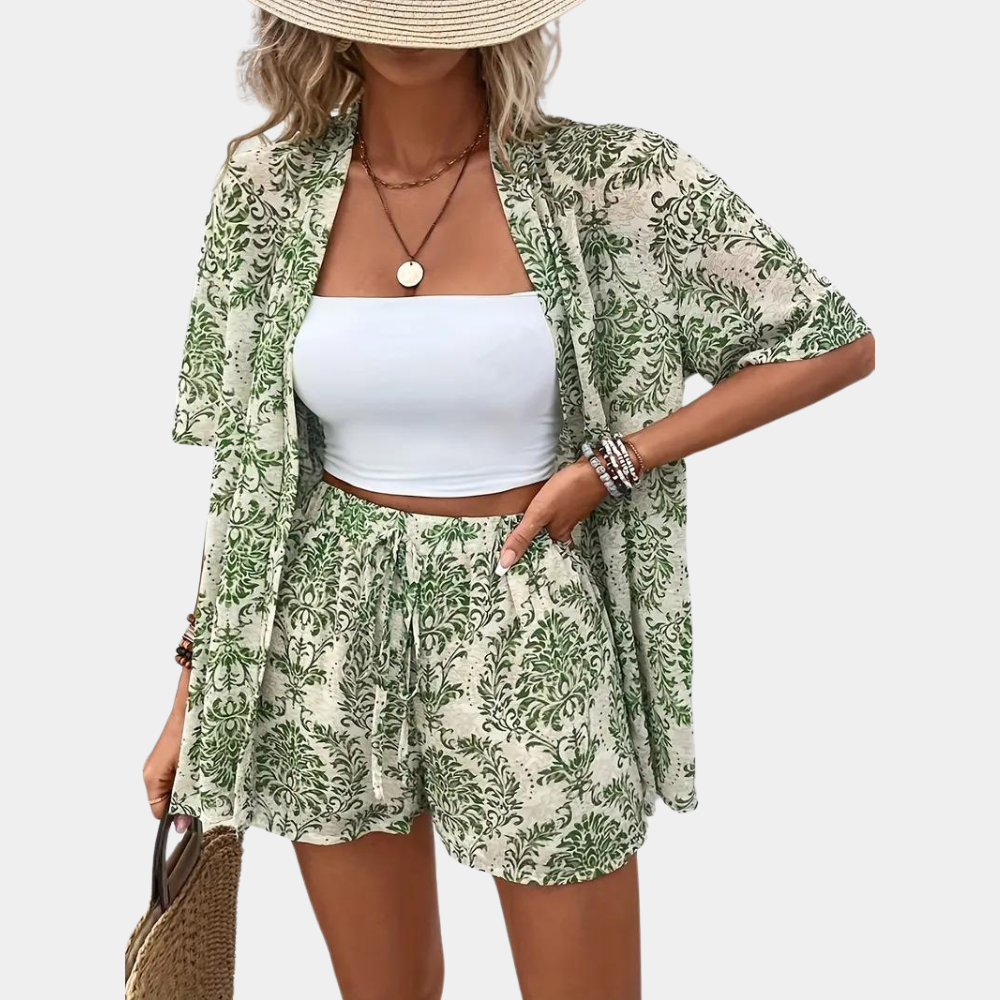 Stijlvolle 2-Delige Zomer Set Losse Blouse & Short