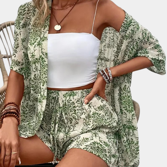 Stijlvolle 2-Delige Zomer Set Losse Blouse & Short