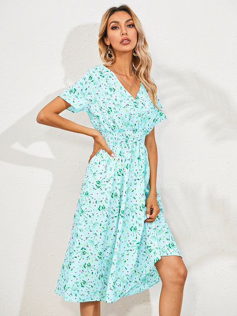 Nienke | Zomerjurk met V-hals en bloemenprint