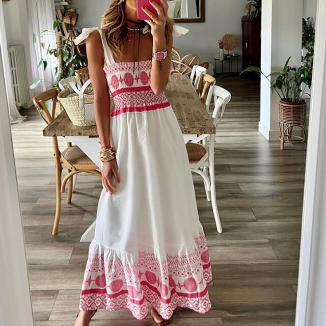 Nelli - Roze boho jurk