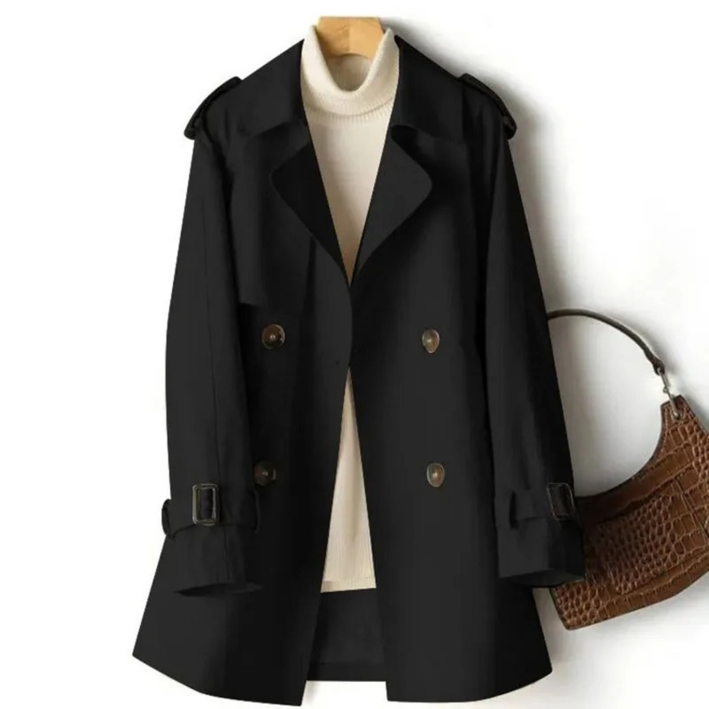 Fiora lange trenchcoat voor dames