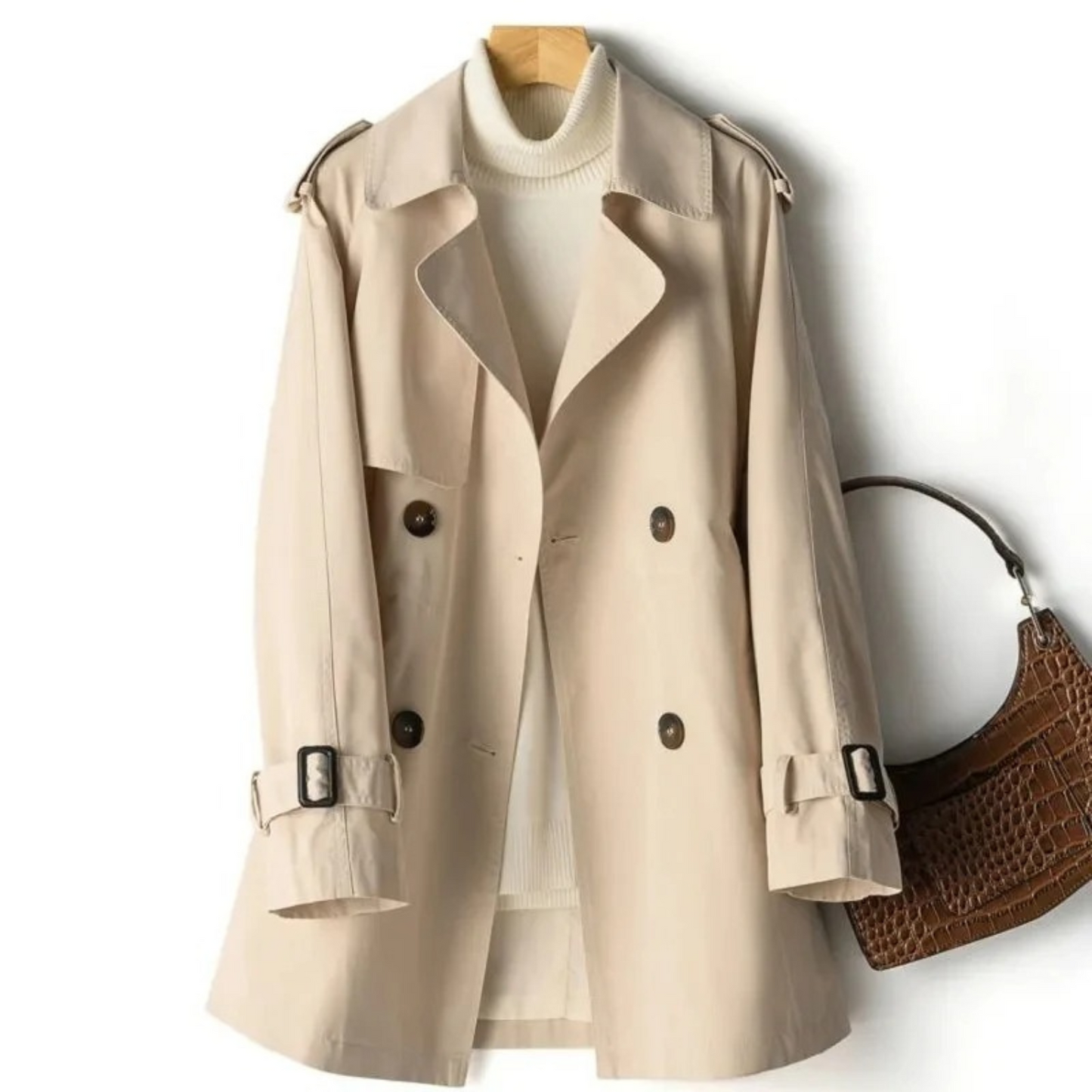 Fiora lange trenchcoat voor dames