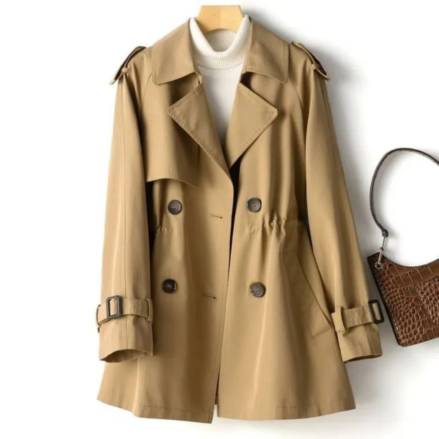 Fiora lange trenchcoat voor dames