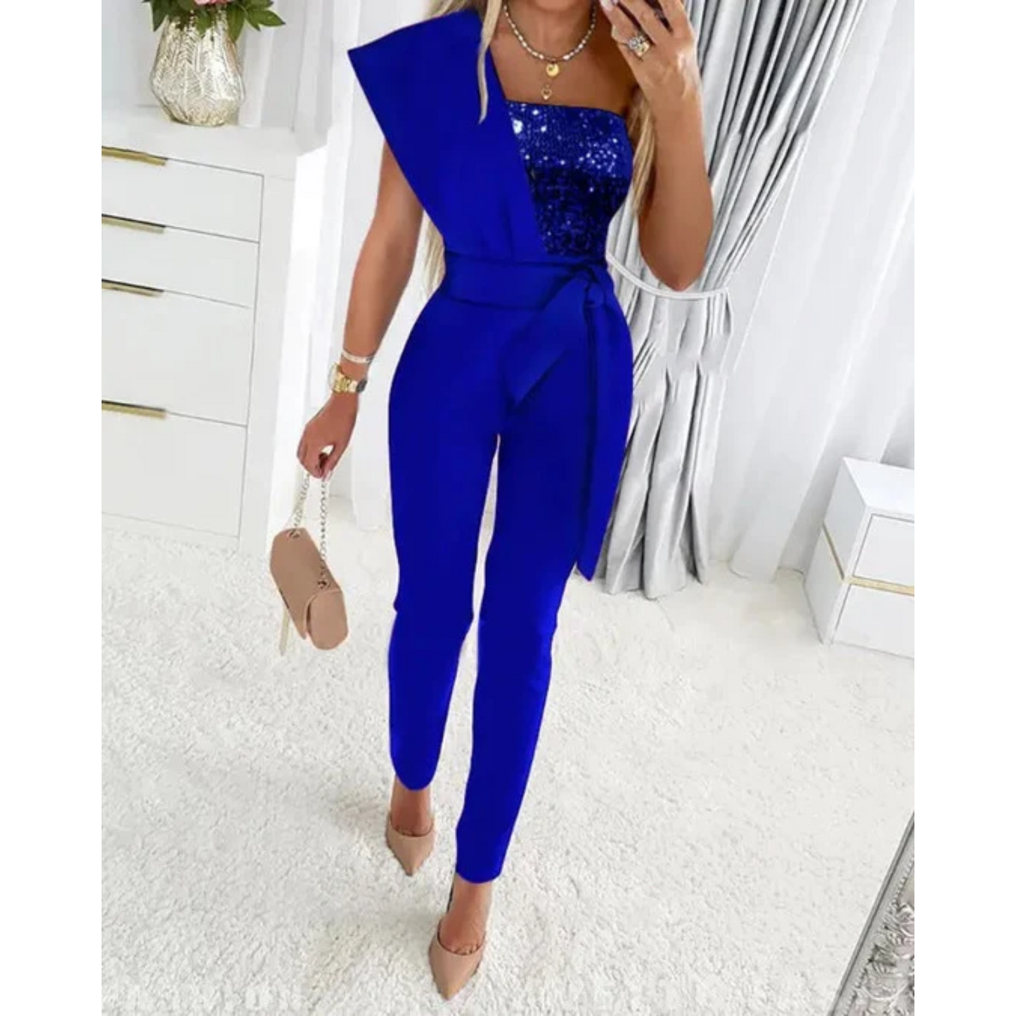 Lotte | Glanzende dames jumpsuit