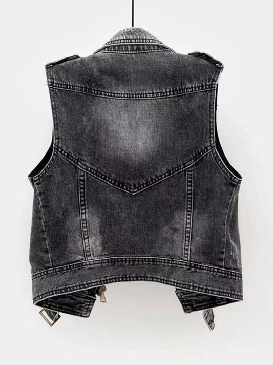 Denim Spijker Bodywarmer Dames