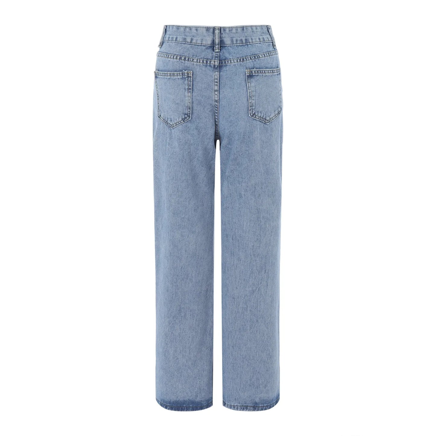 Casual Jeans Met Hoge Taille & Wijde Pijpen