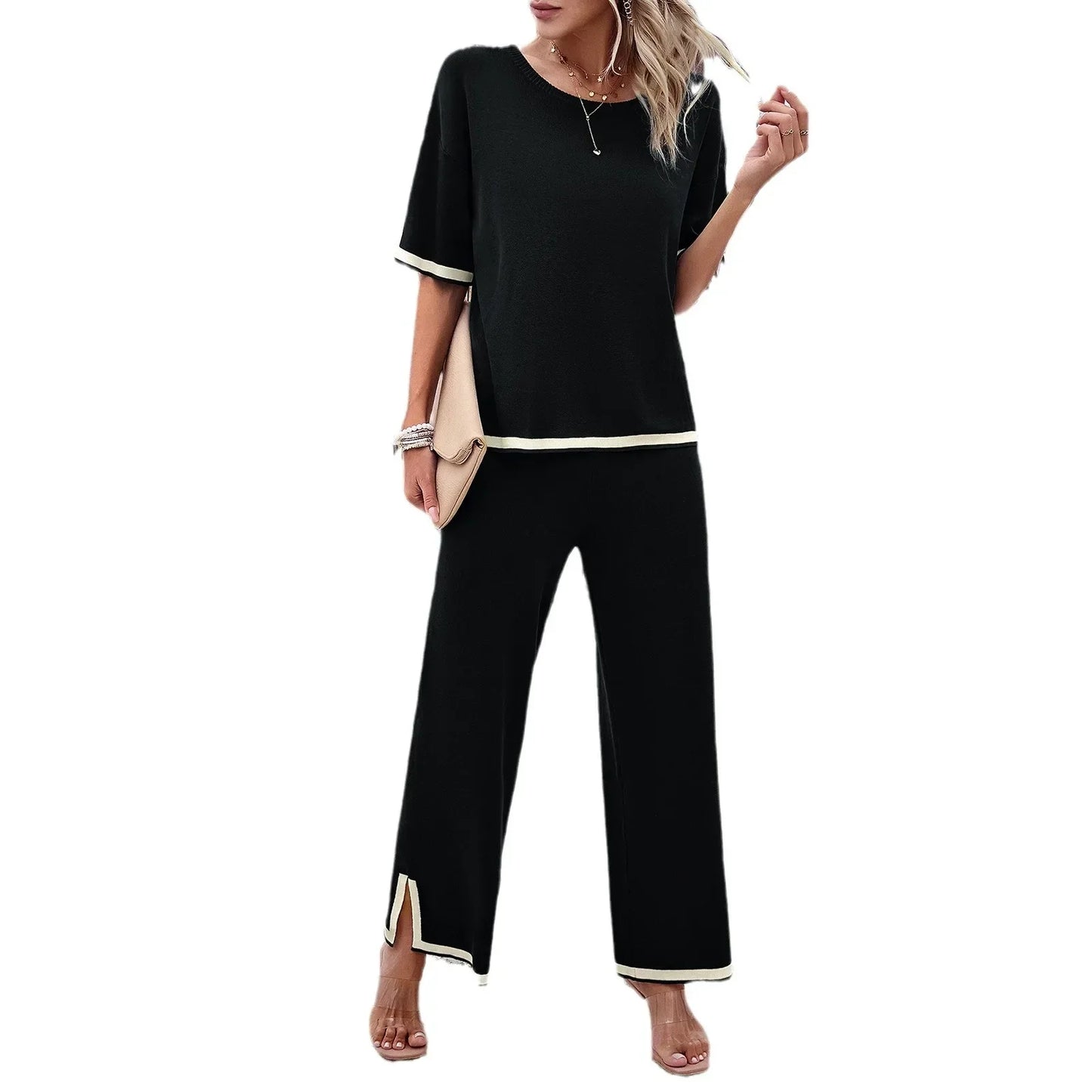 Toni - casual gebreide set [top + broek]